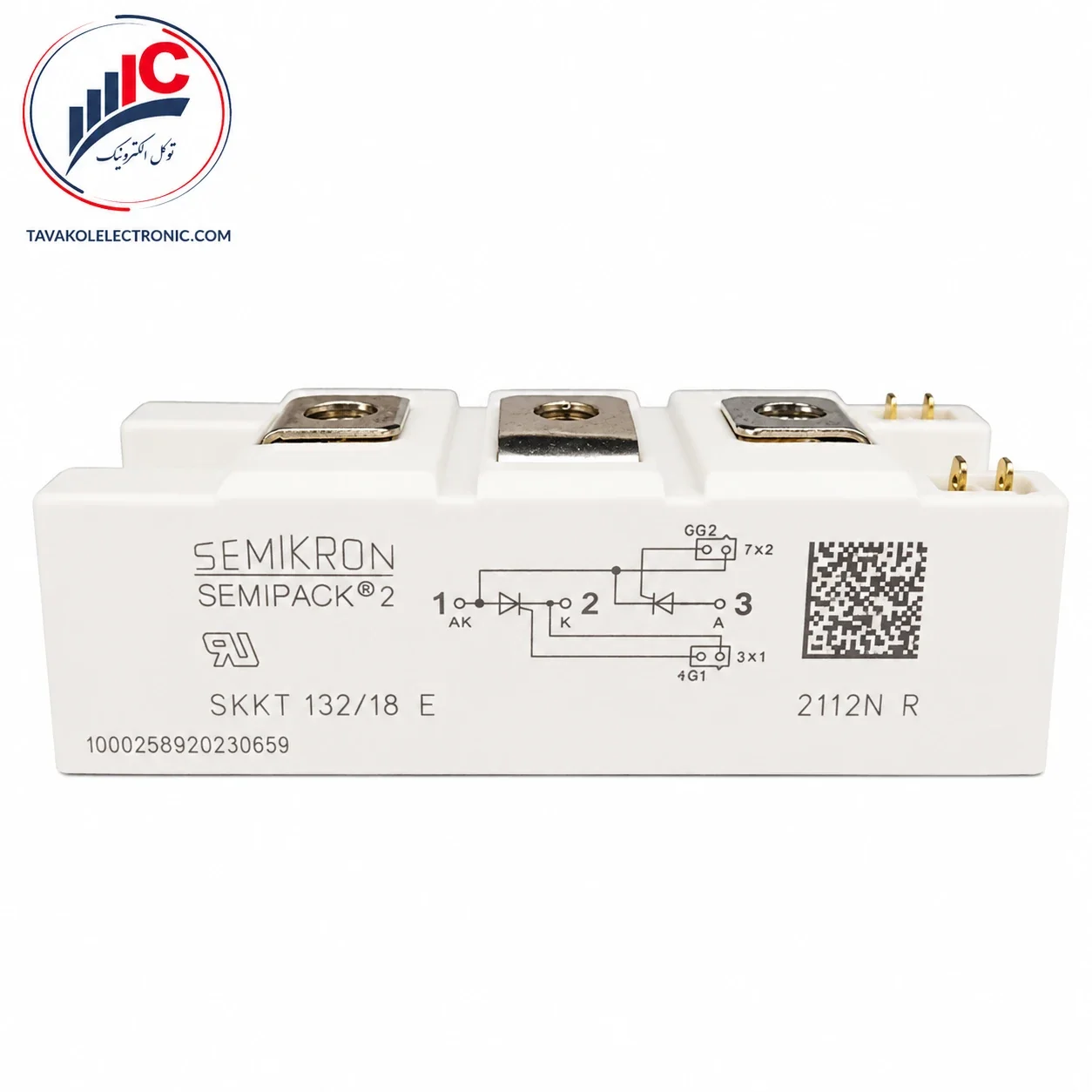ماژول دو تریستور سمیکرون مدل SKKT132/18E