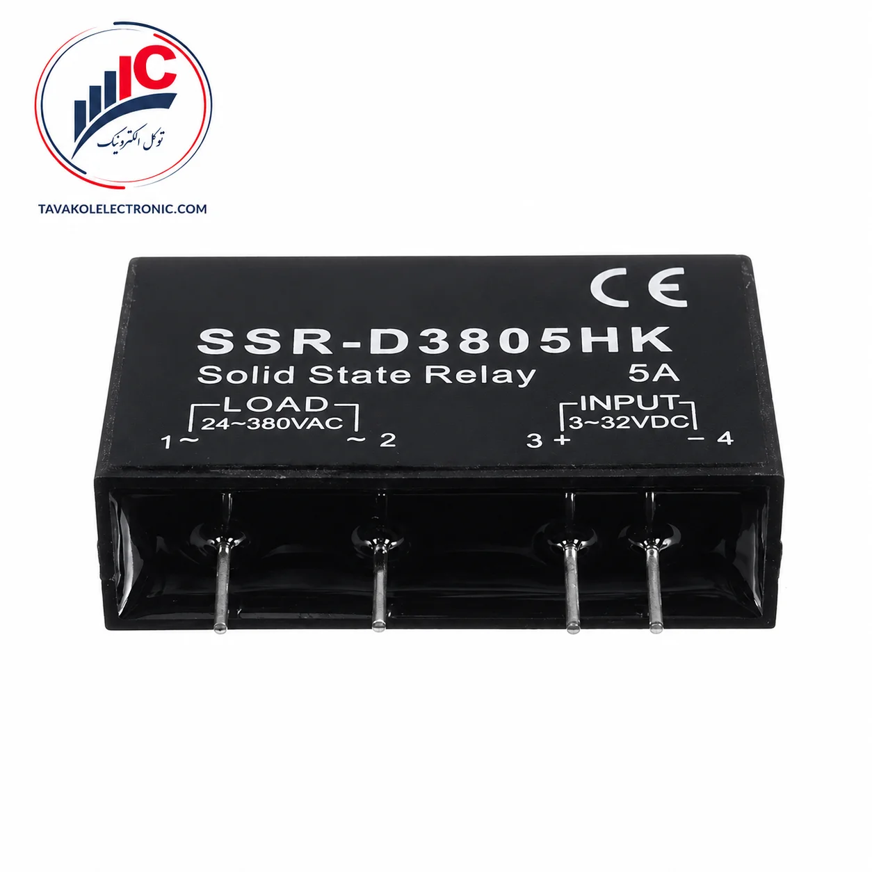 رله حالت جامد بردی 5 آمپر SSR-D3805HK با ورودی 3 تا 32 ولت DC